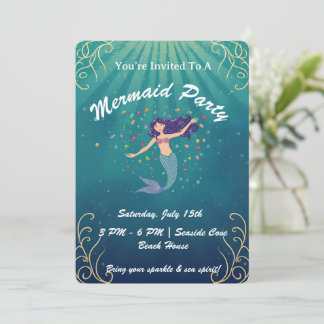 Invitation d'anniversaire Magie de Sirène