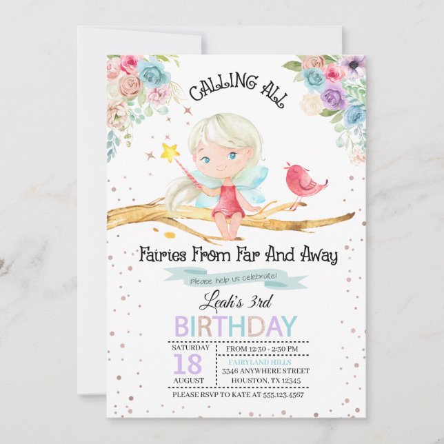 Invitation d'anniversaire magique (Devant)