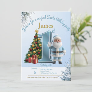 Invitation d'anniversaire Magique de Père Noël – 1
