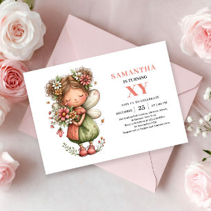 Invitation d'anniversaire Magique Fille Fée Mignon
