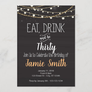 Invitation d'anniversaire - mangez, boisson et