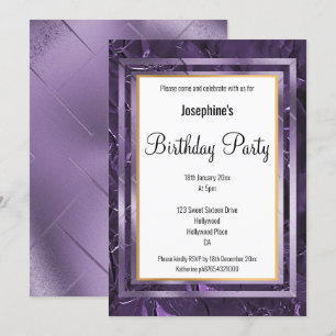 INVITATION D'ANNIVERSAIRE MÉTALLIQUE EN COUCHE DE