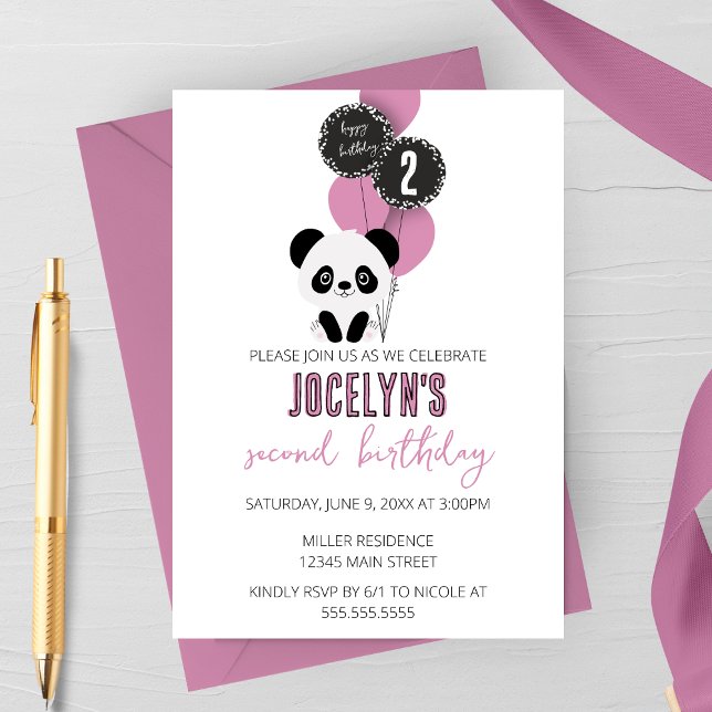 Invitation d'anniversaire minimaliste de l'ours de (Créateur téléchargé)