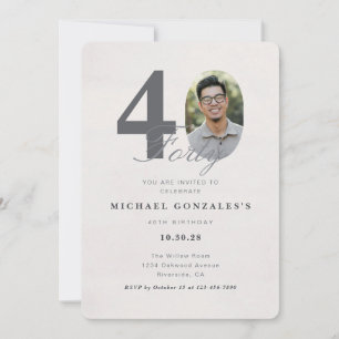 Invitation d'anniversaire minimaliste pour 40 ans