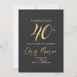 Invitation d'anniversaire moderne Faux Gold et noi