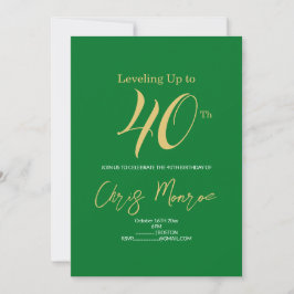 Invitation d'anniversaire moderne Faux Gold & Gree