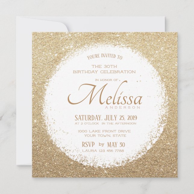 Invitation d'anniversaire moderne Faux Parties sci (Devant)
