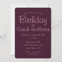 Invitation d'anniversaire moderne TOUT ÂGE | Rose