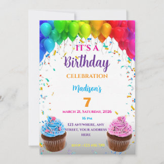 Invitation d'anniversaire modifiable