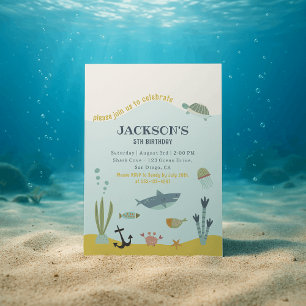 Invitation d'anniversaire mondiale sous-marine pou