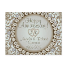 Invitation d'anniversaire | Monogramme de cœur dor