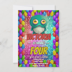 Invitation d'anniversaire Monster pour enfants