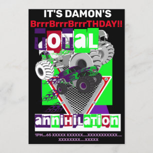 Invitation d'anniversaire MONSTER TRUCK