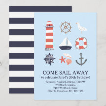 Invitation d'anniversaire nautique pour adultes ou