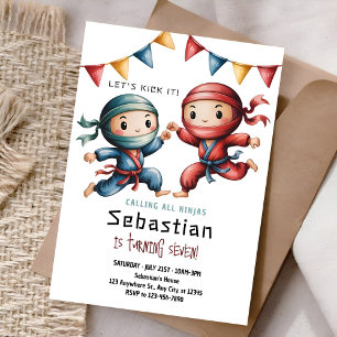 Invitation d'anniversaire Ninja commune Fête de