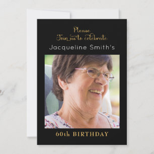 Invitation D'Anniversaire Noir Et Or