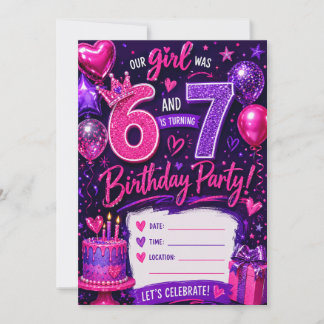 Invitation d'anniversaire Notre Fille avait 6 ans 