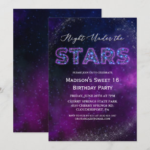 Invitation d'anniversaire Nuit sous les étoiles