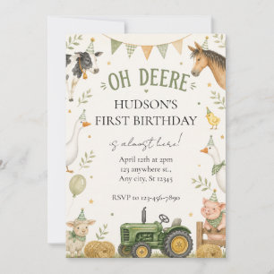 Invitation d'anniversaire Oh Deere Farm