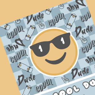 Invitation d'anniversaire One Cool Dude rétro bleu