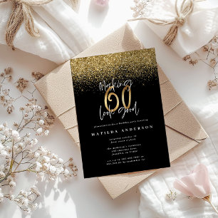 Invitation d'anniversaire or pour avoir 60 ans