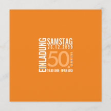 Invitation d'anniversaire (orange ou couleurs pers