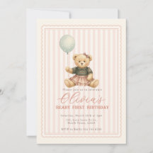 Invitation d'anniversaire Ourson