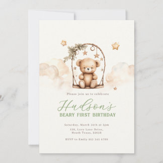 Invitation d'anniversaire Ourson