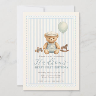Invitation d'anniversaire Ourson