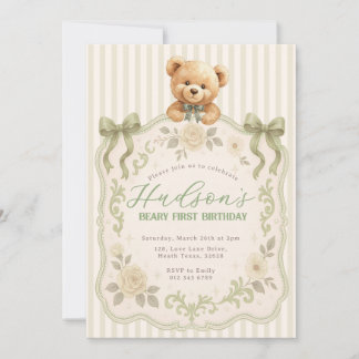 Invitation d'anniversaire Ourson