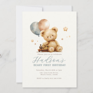 Invitation d'anniversaire Ourson