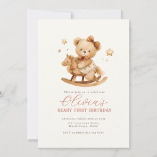 Invitation d'anniversaire Ourson