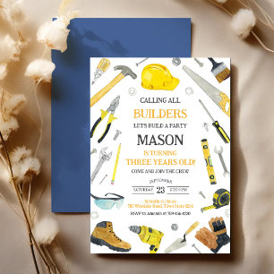 Invitation d'anniversaire Outils de Construction T