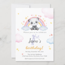 Invitation d'anniversaire - Panda mignonne avec ar