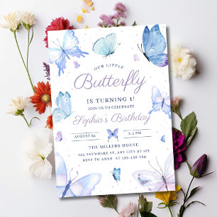 Invitation d'anniversaire Papillon, Fille 1er Papi
