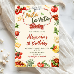 Invitation d'anniversaire Pasta La Vista Baby