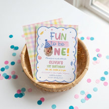 Invitation d'anniversaire pastel à carreaux amusan