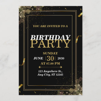 “Invitation d'anniversaire pastel chic – Carte mod