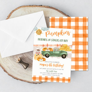 Invitation d'anniversaire Patch de citrouille auto