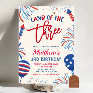 Invitation d'anniversaire patriotique Terre des Tr