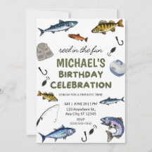 Invitation d'anniversaire pêche