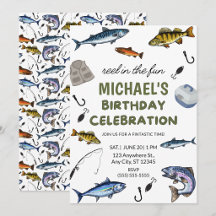 Invitation d'anniversaire pêche