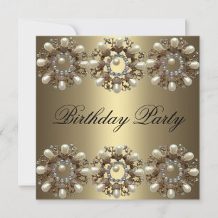 Invitation d'anniversaire Perle Élégante