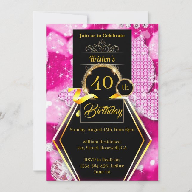 Invitation d'anniversaire personnalisable (Devant)