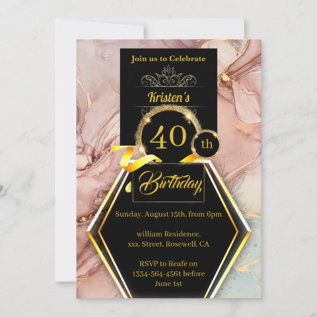 Invitation d'anniversaire personnalisable (Devant)