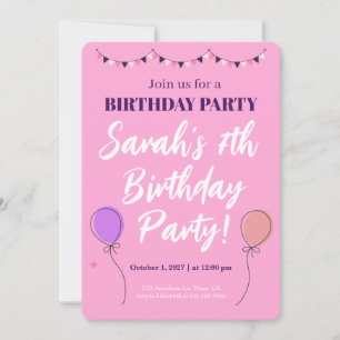 Invitation d'anniversaire personnalisable pour fil
