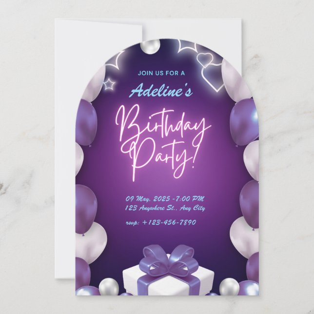 Invitation d'anniversaire personnalisé pour adulte (Devant)