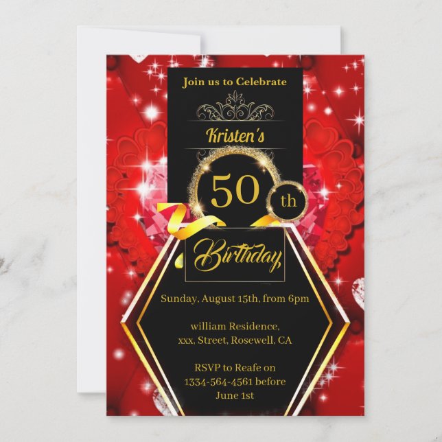 Invitation d'anniversaire personnalisée (Devant)