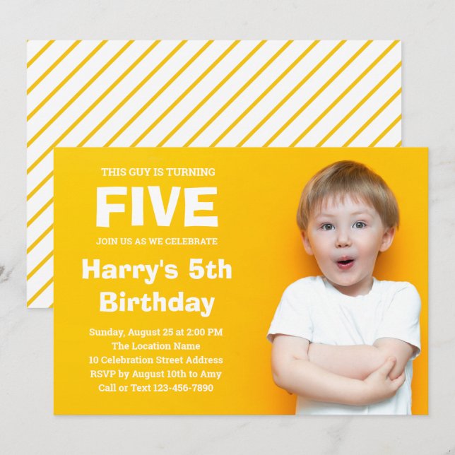 Invitation d'anniversaire personnalisée (Devant / Derrière)