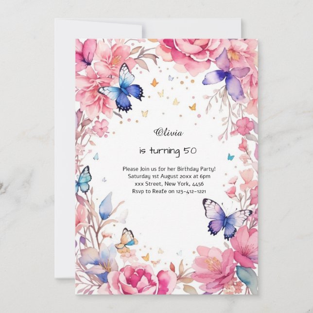 Invitation d'anniversaire personnalisée (Devant)